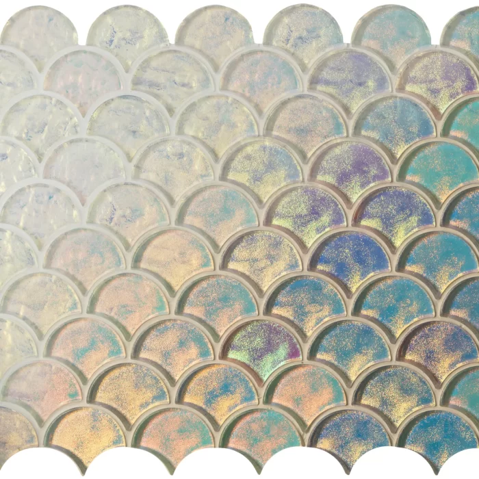 Pearl Scale clear Scallop Mosaic Sheet