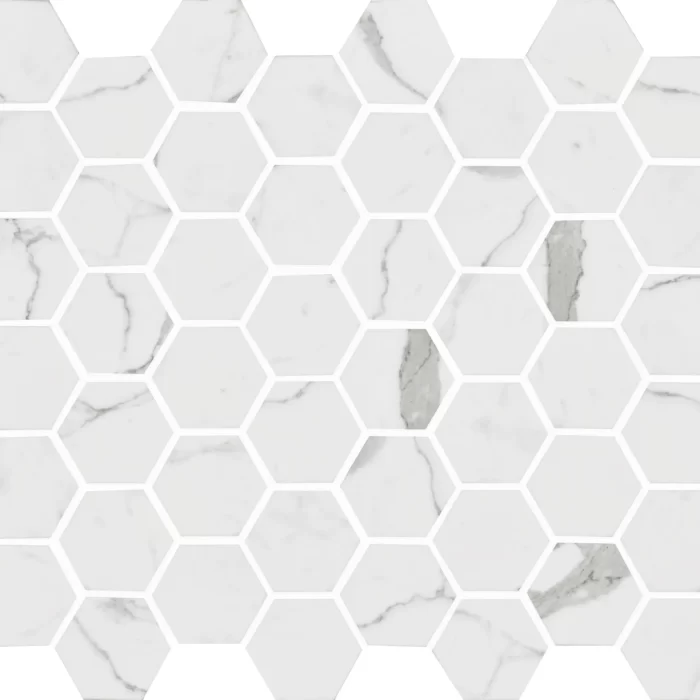 Torcello White Hexagon Mosaic sheet