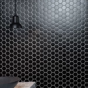 Black Large Honeycomb Mosaic