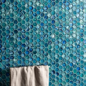 Peacock Blue Hexagon Mosaic