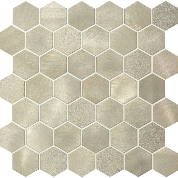 Grey Hexagons Mosaic Tile Sheet