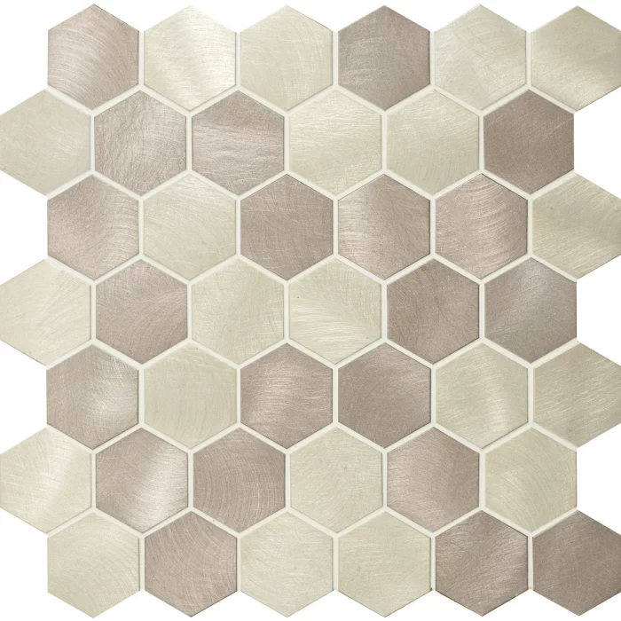 Hexagon Aluminium Metal Mosaic Tiles sheet