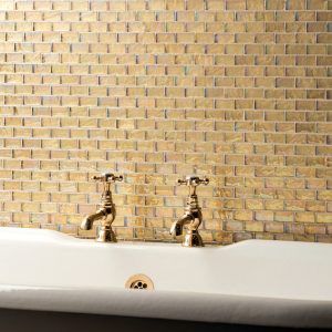 gold mosaic tile sheet amber