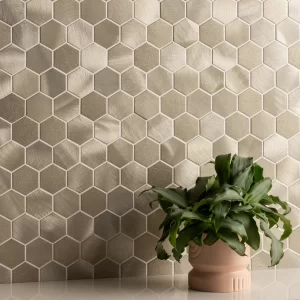 Grey Hexagons Mosaic Tile