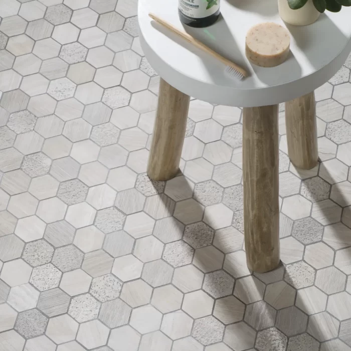 Perla Large Hexagon Stone Mosaic