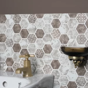 Eco Recyled Glass Hexagon Mosaic Tile