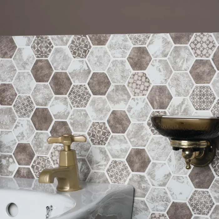 Eco Recyled Glass Hexagon Mosaic Tile