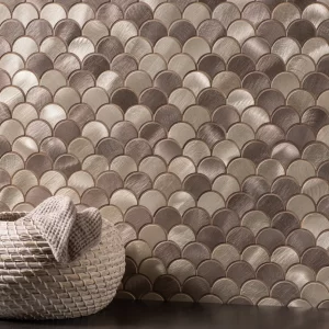 Scallop Grey Aluminium Mosaic Tile