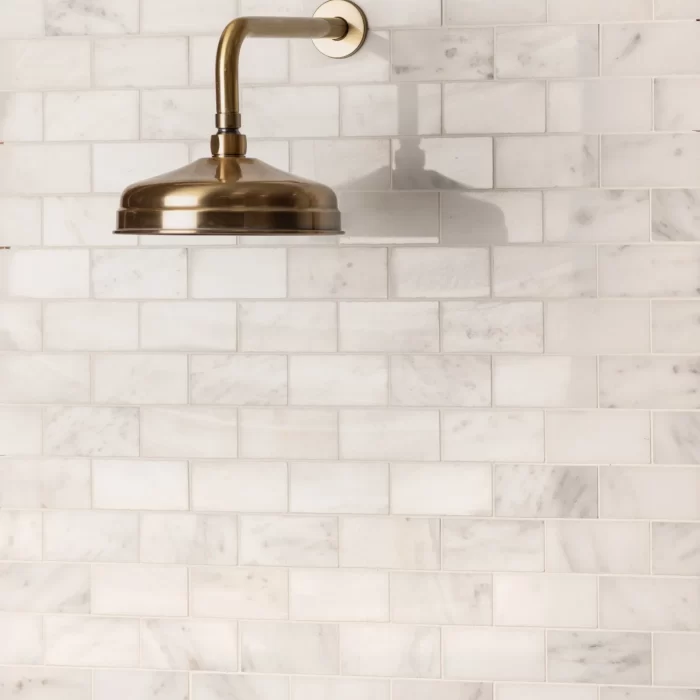 Viano White Polished Brick Mosaic