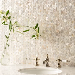 White Pearl Hexagon Mosaic