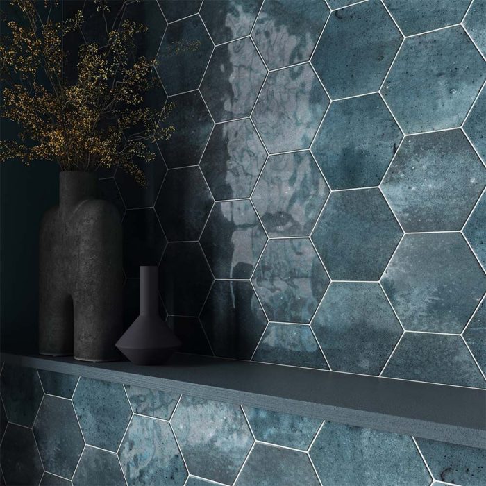 Verona Hope Blue Hexagon Wall Tile