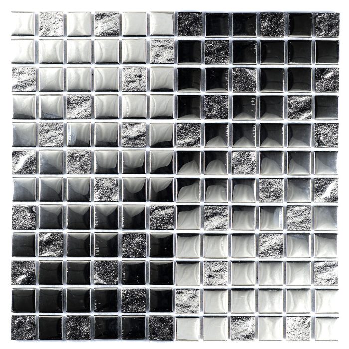 Chrome Pattern black Glass Mosaic