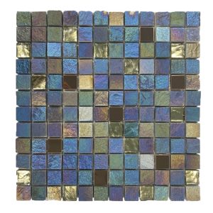 Iridescent Glass/Stone/Metal Mix Mosaic 23x23mm