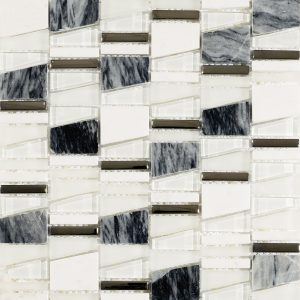 Salvador Grey Stone Glass Angular Mix Mosaic