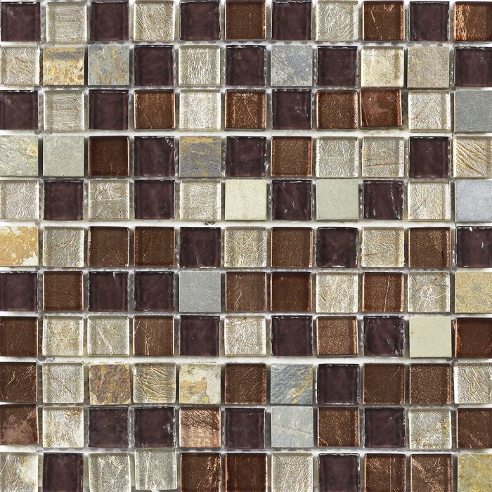 Cascade Glass & Stone Mix Mosaic multicoloured