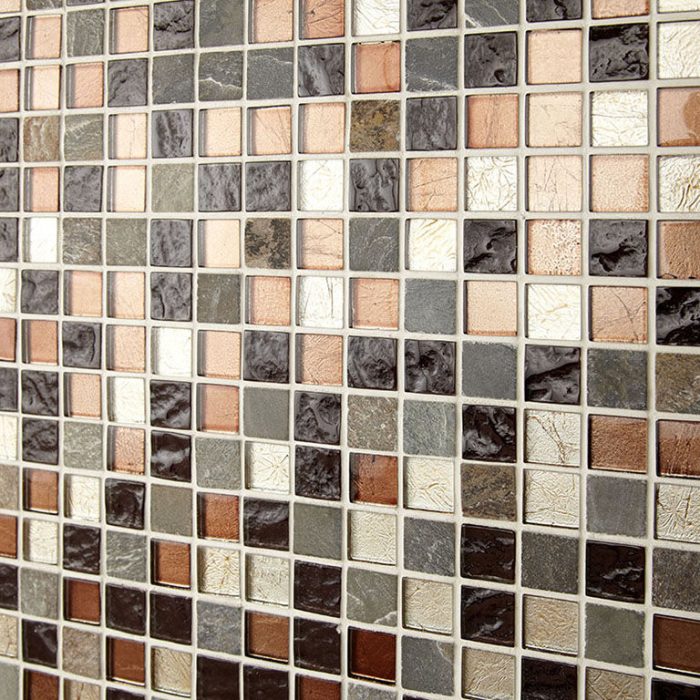 Cascade Glass & Stone Mix Mosaic 25mm