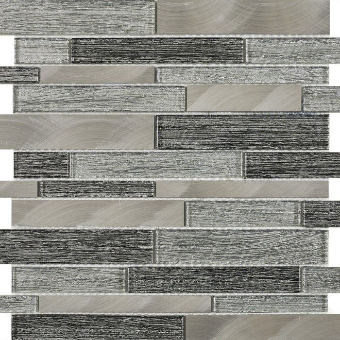 Verona Ashby Grey Glass Metal Mix Offset Linear