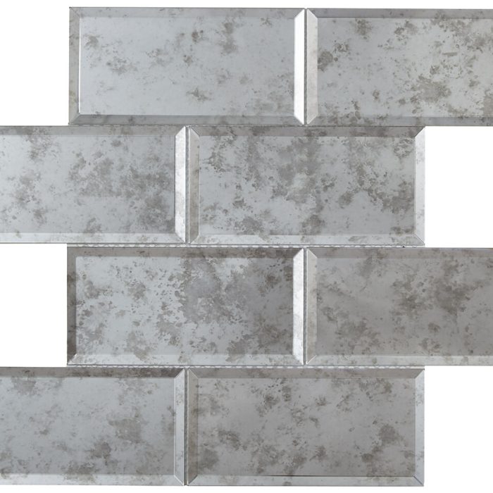 Lumiere Bevel Antique Mirror Brick Mosaic 75x150mm