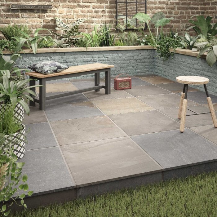 Newby Grey Multi Matt Glazed Porcelain patio tile