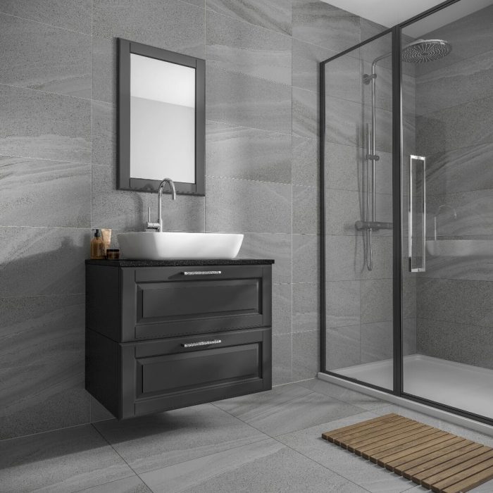 Verona Anderley Dark Grey Marble Effect Wall & Floor Tiles