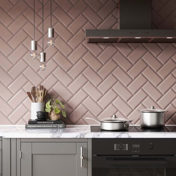 Metro Pink Ceramic Wall tile