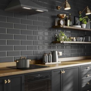 Metro Dark Grey Ceramic Wall Tile