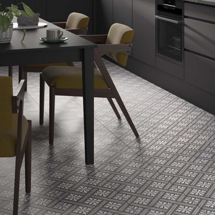 Verona Mondrian Charcoal Patterned Wall and Floor Ceramic Tiles