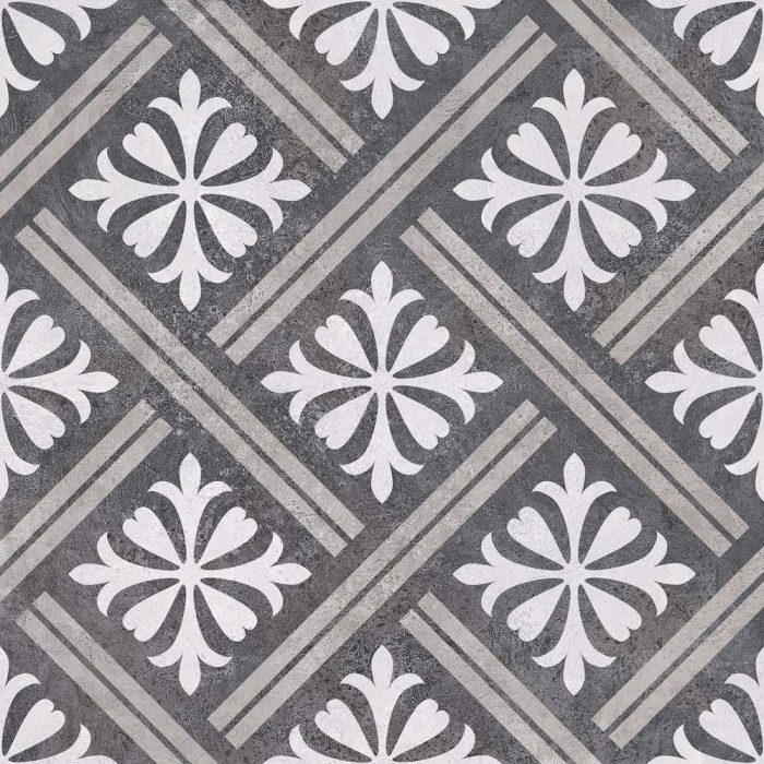 Verona Mondrian Charcoal Pattern Wall and Floor Ceramic Tile