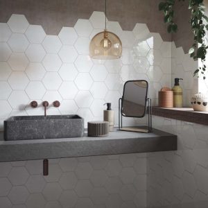 Verona Hope White Hexagon Wall Tile