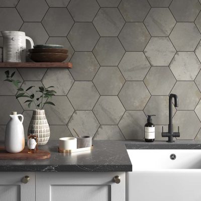 Porcelain wall tiles Verona Hex Steel Wall & Floor Tile
