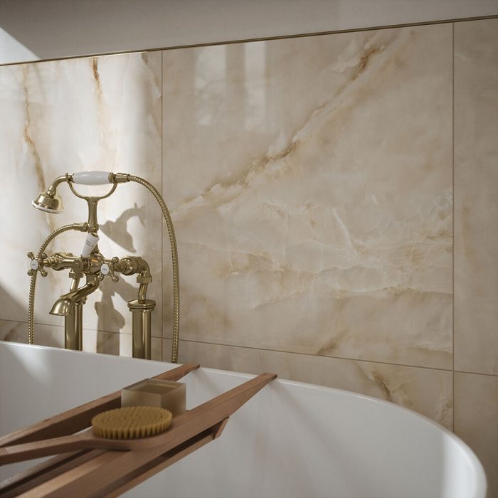 Verona Athena Pearl Wall & Floor Marble Effect square Tile