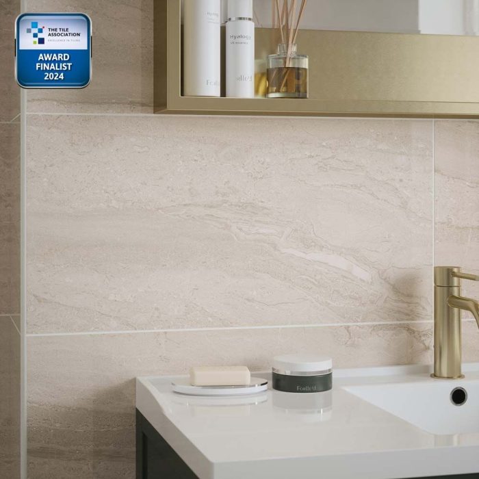 erona Laurent Beige Gloss Ceramic Wall Tile 2