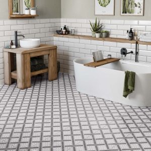 Verona Mondrian Grey Patterned Wall and Floor Ceramic Tiles