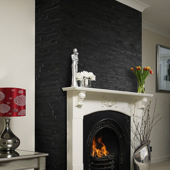 Black Split Face Slate Cladding wall