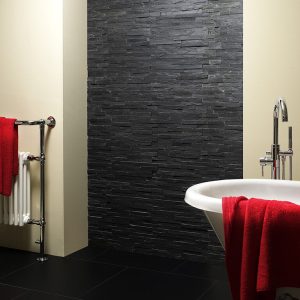 Black Split Face Slate Cladding 100x360mm