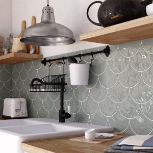 Teardrop Mid Grey Ceramic Wall tile