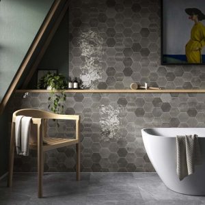 Verona Hope Ash Hexagon Wall Tile