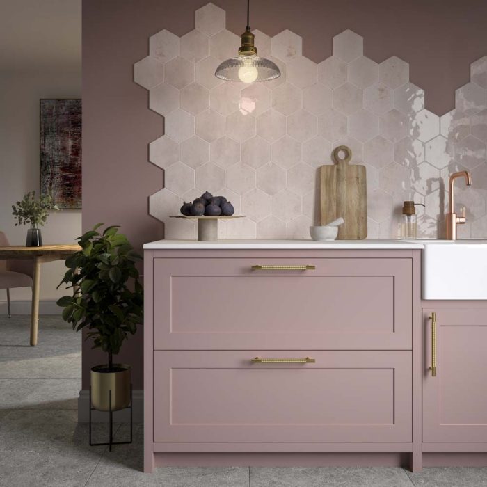 Verona Hope Rose Pink Hexagon Wall Tile