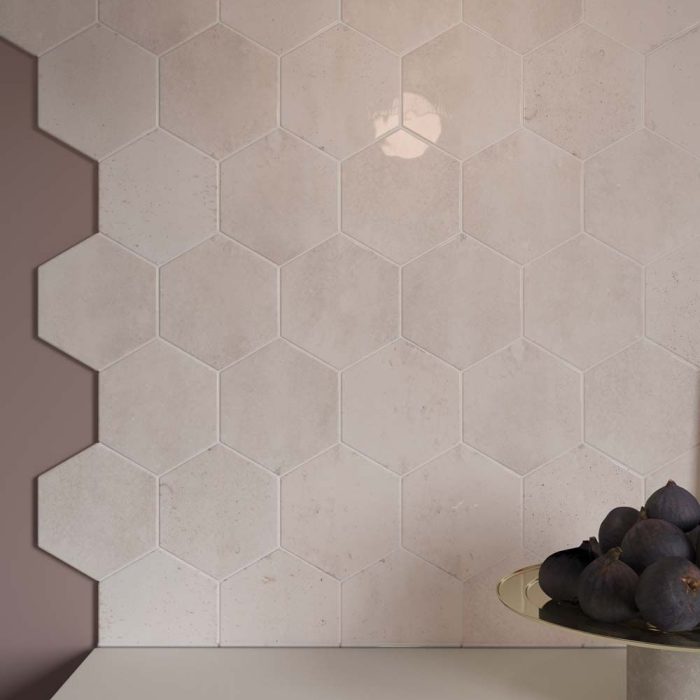 Verona Hope Rose Pink Hexagon Wall Tile pink