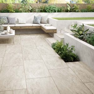 Eyam Beige Matt Porcelain patio tile