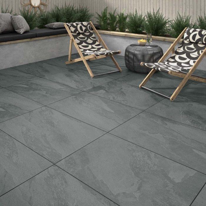 Verona Wilsden Slate Black Outdoor Porcelain Floor