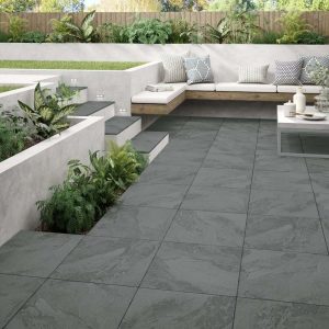 Verona Wilsden Slate Black Outdoor Porcelain Floor Tile